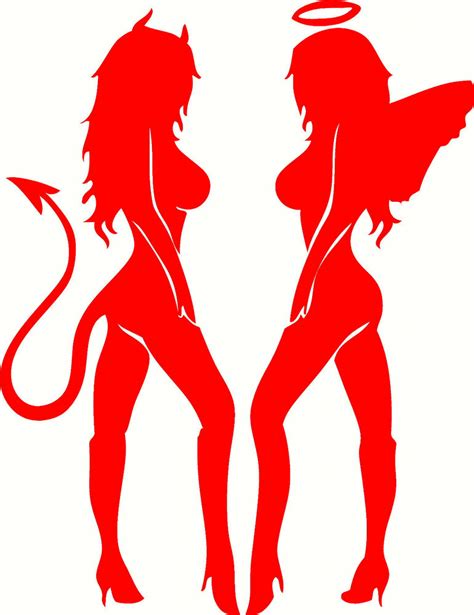 Good Girl Bad Girl Angel Devil 4 Naked Lady Sticker