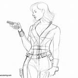 Coloring Widow Bettercoloring Avengers sketch template