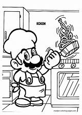 Mario Coloring Pages Super Cooking Kitchen Easter Color Print Browser Kids Book Popular sketch template