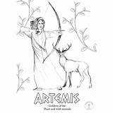 Artemis Greek sketch template
