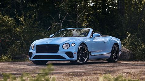2020 Light Blue Bentley Continental Gt Convertible 4k 5k