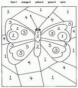 Numeri Colora Coi Farfalla Infanzia Stampare Attività sketch template