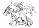 Dragon Scary Coloring Dragons Pages Adult sketch template