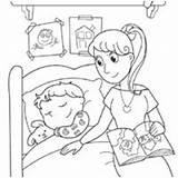 Night Coloring Bedtime Nighty Pages Surfnetkids People sketch template