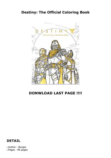destiny  official coloring book
