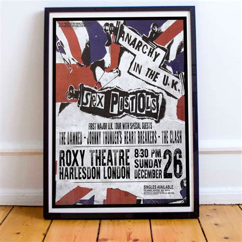 sex pistols 1976 first uk tour concert prints or poster etsy