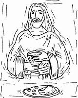 Supper Jesus Coloring Last Shaking sketch template