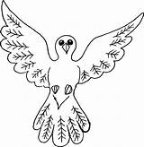 Dove Outline Bird Drawing Birds Clipart sketch template