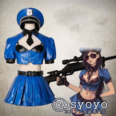Anime 2017 Hot Game Lol Caitlyn The Sheriff Of Piltover Gothic Blue
