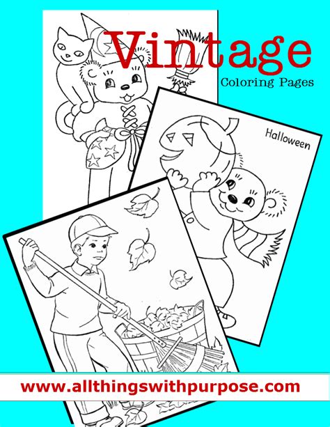 ty stevenson vintage coloring pages  fall