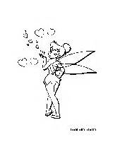 Coloring Tinkerbell Valentine sketch template