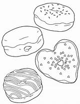 Donut Coloring Pages Heart Kids sketch template