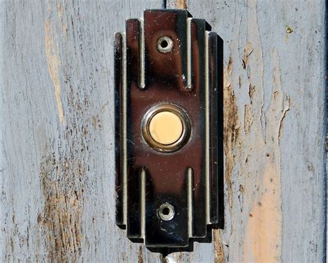 antique rectangle doorbell push button art deco chrome electric buzzer vintage doorbell