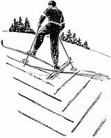 Skiing Uphill Coloring Going Herringbone Cross Country Duck Skier Hill Edupics sketch template