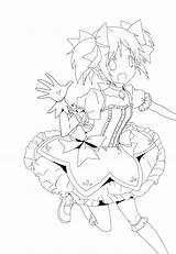 Madoka Magica Lineart Magi Hidamari Orig14 Puella sketch template