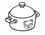 Pot Cooking Coloring Drawing Pages Kawaii Kitchen Coloringcrew Clay Cup Coffee Clipartmag sketch template