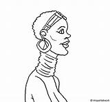 African Woman Coloring Africa Coloringcrew Gif sketch template