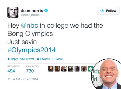 Dean Norris From Celebs Olympic Tweets Sochi 2014 E News