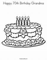 Birthday Happy Coloring Grandma 70th Cake Candles Built California Usa sketch template