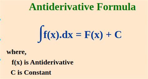 antiderivatives formula definition  solved examples