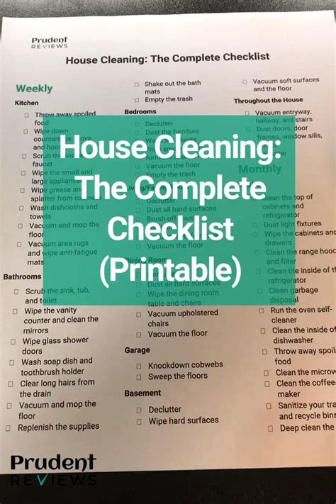 house cleaning  complete checklist printable video cleaning