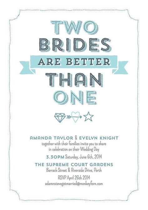two brides are better than one digital personalized print ready equal love wedding invitation