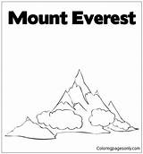Everest Pages Mount Coloring Clipart Color Clip Mountain Drawing Vbs Mountains Silhouette sketch template