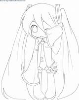 Chibi Miku Lineart Base Body Anime Drawings Coloring Pages Hatsune Color Sketch Manga Deviantart Template sketch template