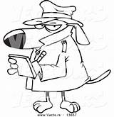 Detective Cartoon Dog Taking Outline Coloring Pages Notes Clipart Dogs Vector Leishman Printable Ron Sketch Clipartmag Royalty Getcolorings Template sketch template