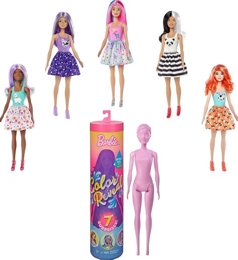 amazoncom barbie color reveal doll   surprises water reveals dolls  creates color