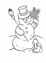 Snowman Coloring Pages Print Family Christmas Printable Color Rabbit Kids Children D615 Abominable Hat Drawing Cartoon Getdrawings Printables sketch template