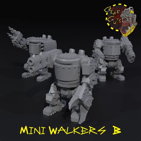 mini walkers stl downloads page  gear guts mek shop