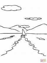 Sailing Fjords Coloring Pages Silhouettes sketch template