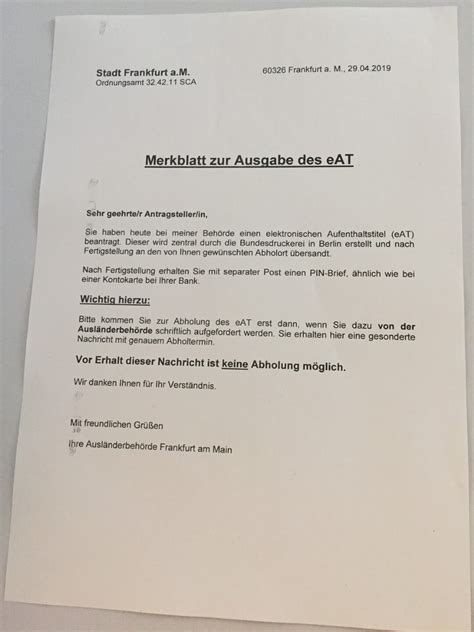 Termin Für Niederlassungserlaubnis Aufenthaltstitel In Frankfurt