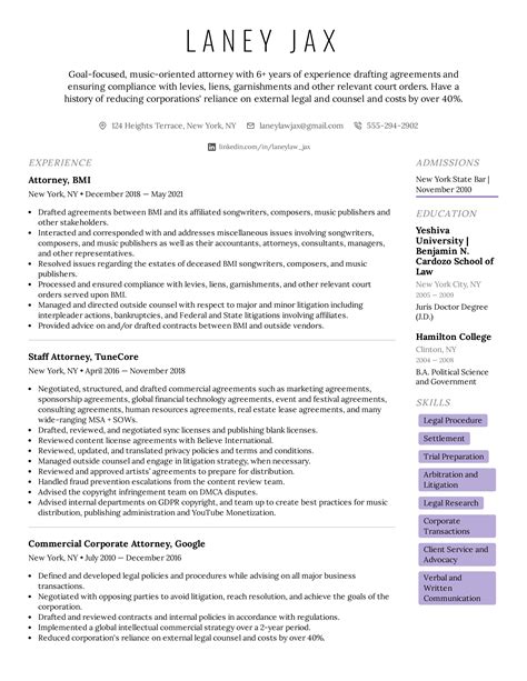 attorney resume template word