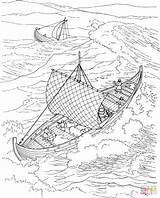 Coloring Ocean Pages Viking Waves Ship Print Printable Color Sea Hav Vikings Printables Gif Comments Scene sketch template