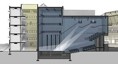 shadows  section revit theater perspective section auditorium architecture architecture