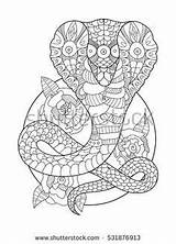 Cobra Abrir Selva Mandalas sketch template