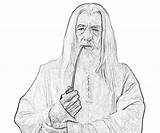 Gandalf Lord Rings Coloring Pages Pipe Colouring Tolkien Smoking Earth Middle sketch template