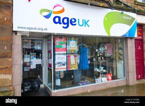 age uk charity shop  matlockderbyshireengland stock photo alamy