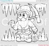 Outlined Pickaxe Carrying Miner Lantern Dwarf Cave Illustration Royalty Clipart Vector Visekart sketch template