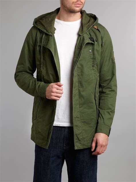 diesel parka jacket  green  men lyst