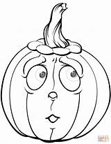 Coloring Halloween Pages Pumpkin Scared Printable Scary Print Pumpkins Drawing Kids Search Categories sketch template