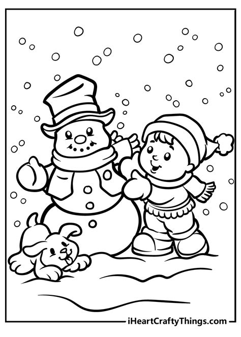 view coloring pages snowman printables background