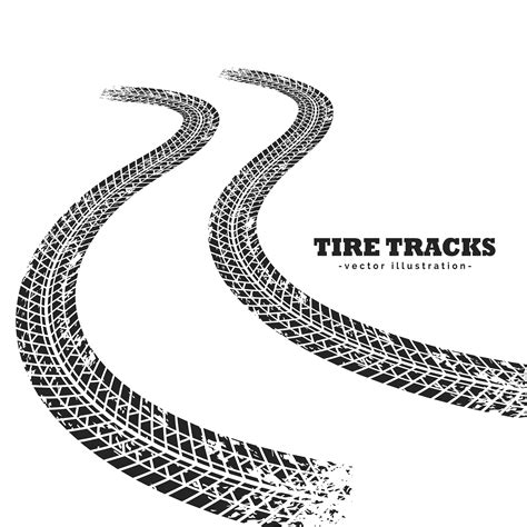 road tire tracks  white background  perspective   vector art stock graphics