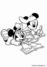 Mouse Mickey Coloring Pages Kids Print Minnie Reading Book Browser Window sketch template