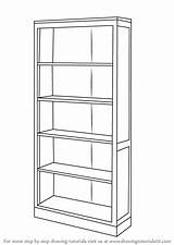 Shelf Draw Book Drawing Step Sketch Furniture Bookshelf Bookcase Stand Drawingtutorials101 Empty Diy Tutorial Template Tutorials Coloring Bedroom Sketches Perspective sketch template