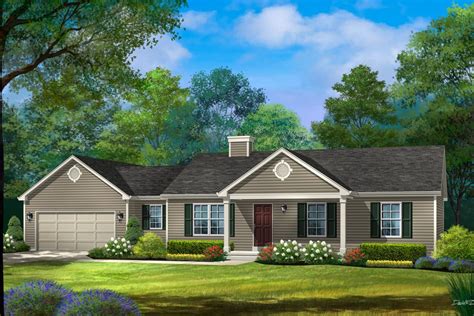 plan sl  bed ranch home plan  double garage   ranch style house plans ranch