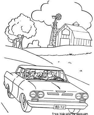 family touring car coloring pages  kid cars coloring pages