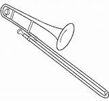 Trombone Colorare Disegno Instrumentos Viento Pintar Sherri Trombon sketch template
